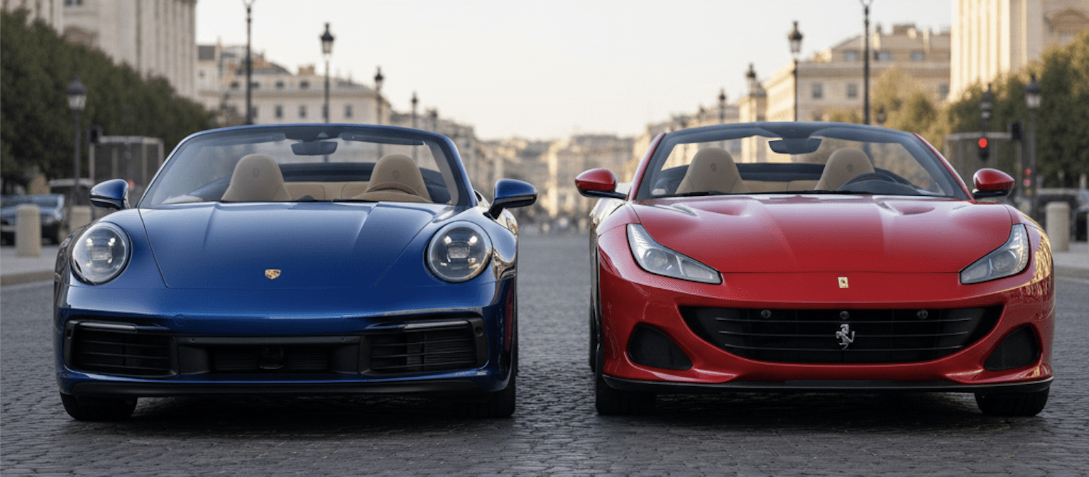 Porsche 911 Cabrio or Ferrari Portofino